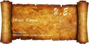 Uher Emma névjegykártya